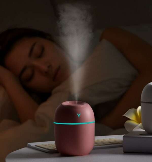 220ML Mini Humidifier For Home, Car, Ultrasonic Mist Maker With LED Light