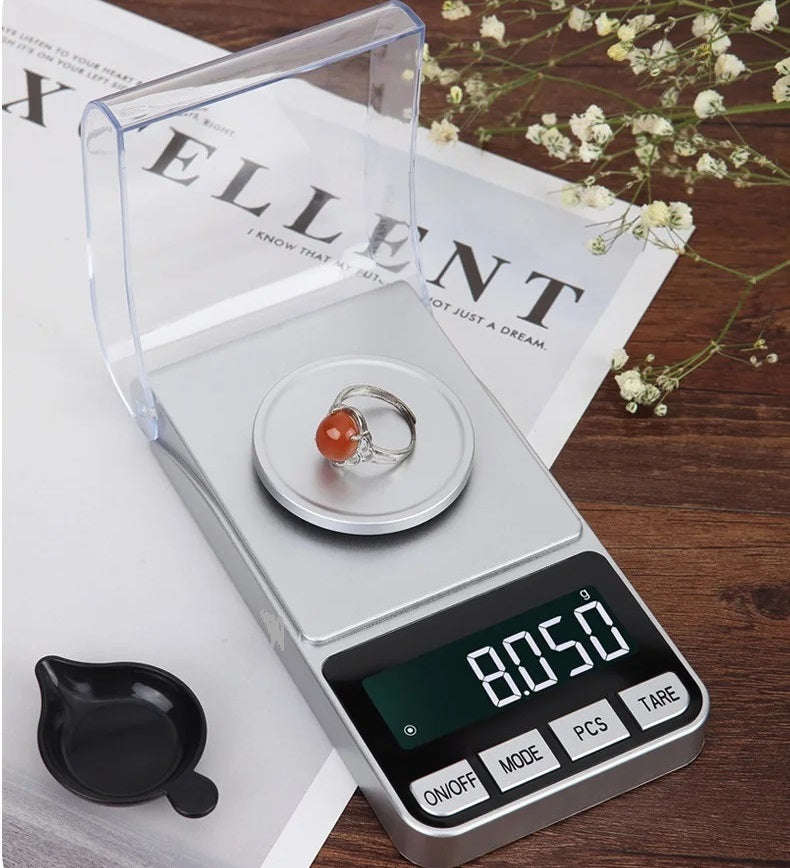 AB-C07 Glossy Chrome Silver 50g/0.01g Jewelry Scale