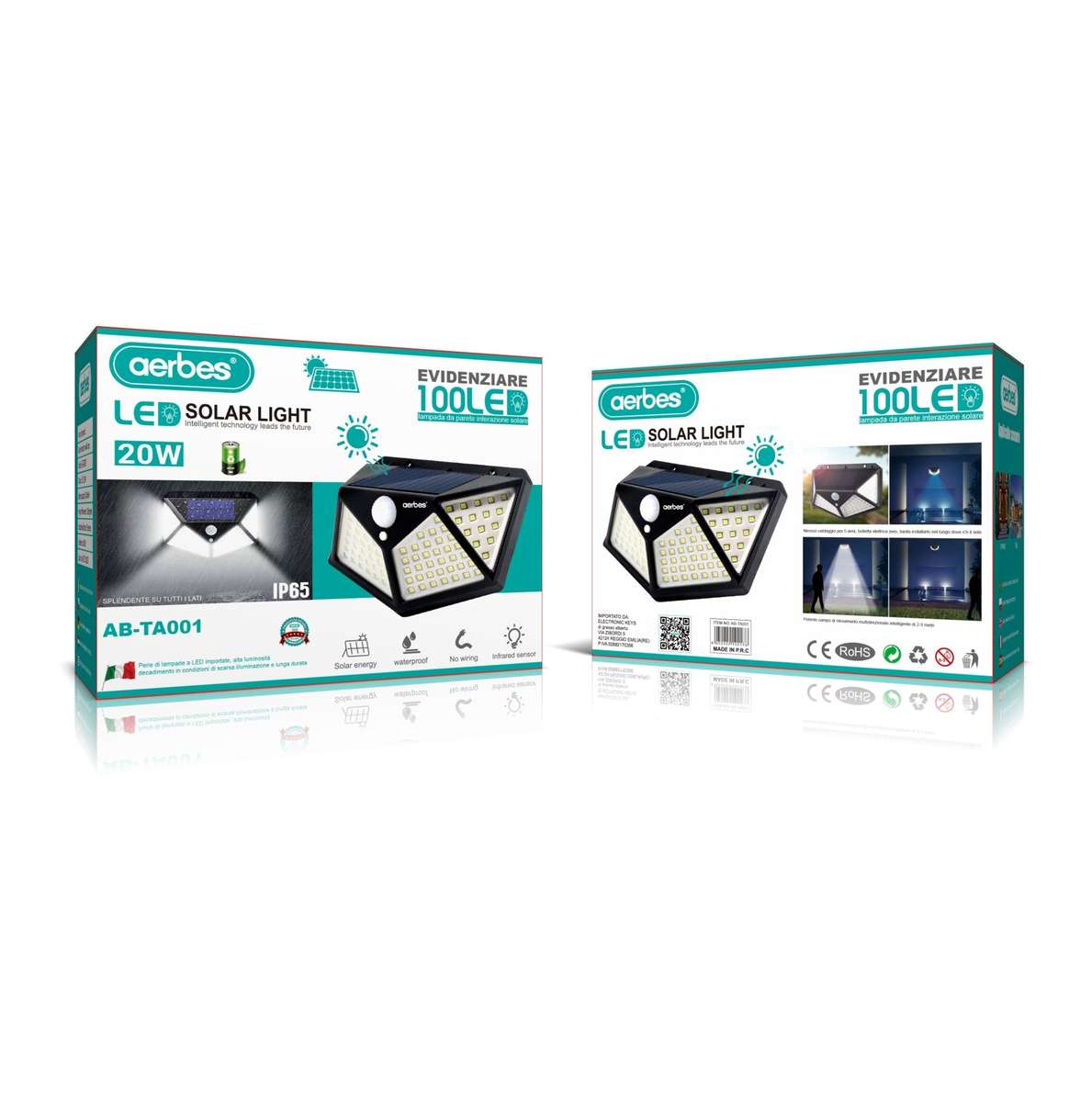 4 Sided Solar Powered Outdoor Light