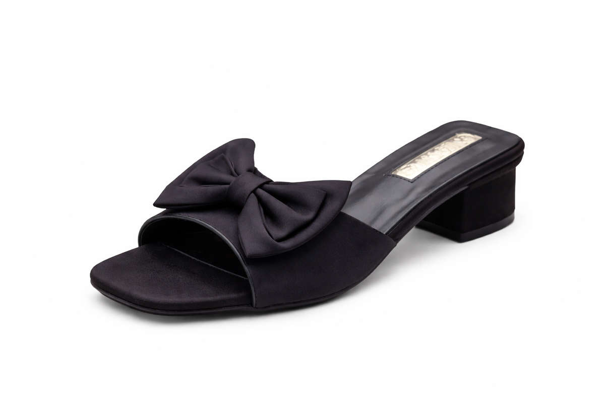 Ladies Bow Mule Heels