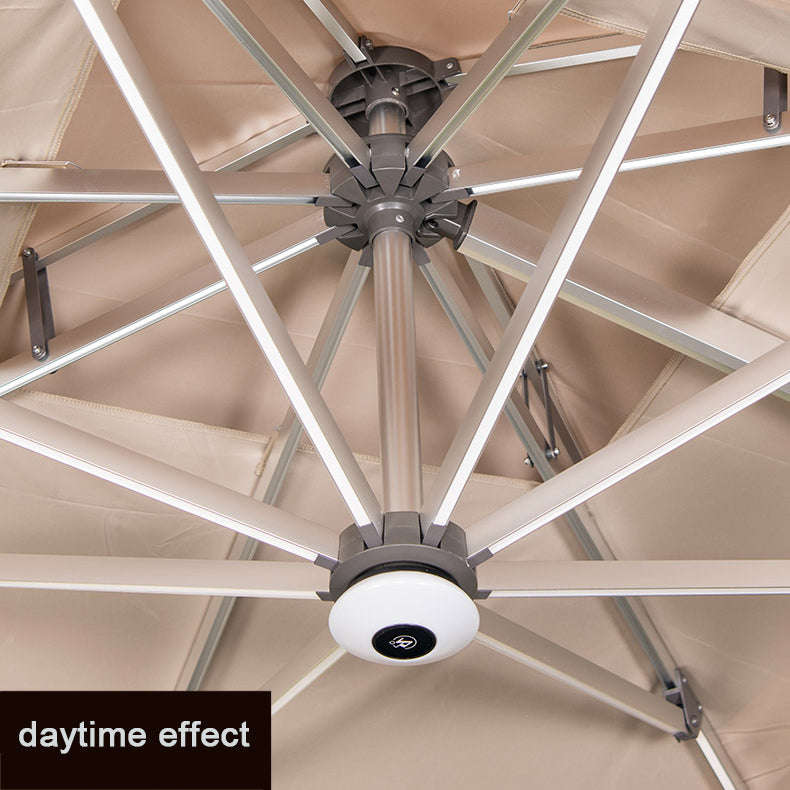 3M Patio Garden Cantilever Umbrella With Lights & Water Base Stand