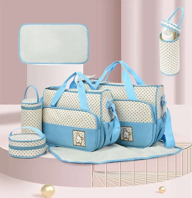 5 in 1 Mom & Baby Diaper Bag Nappy Travel Accessory