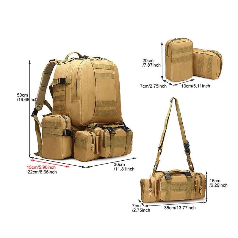 Tactical Molle Military Bag For Hiking Fishing Outdoor Activities