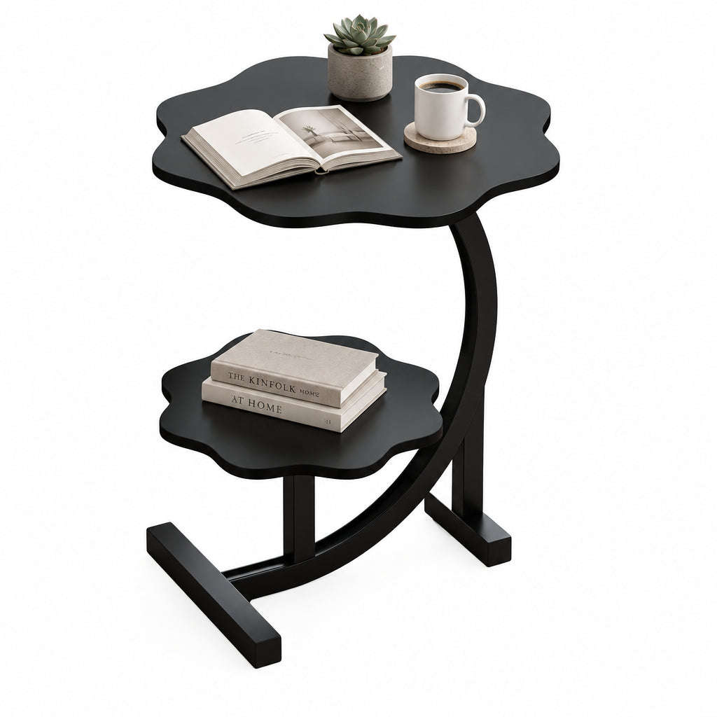 Flower-Shaped 2-Tier Side Table