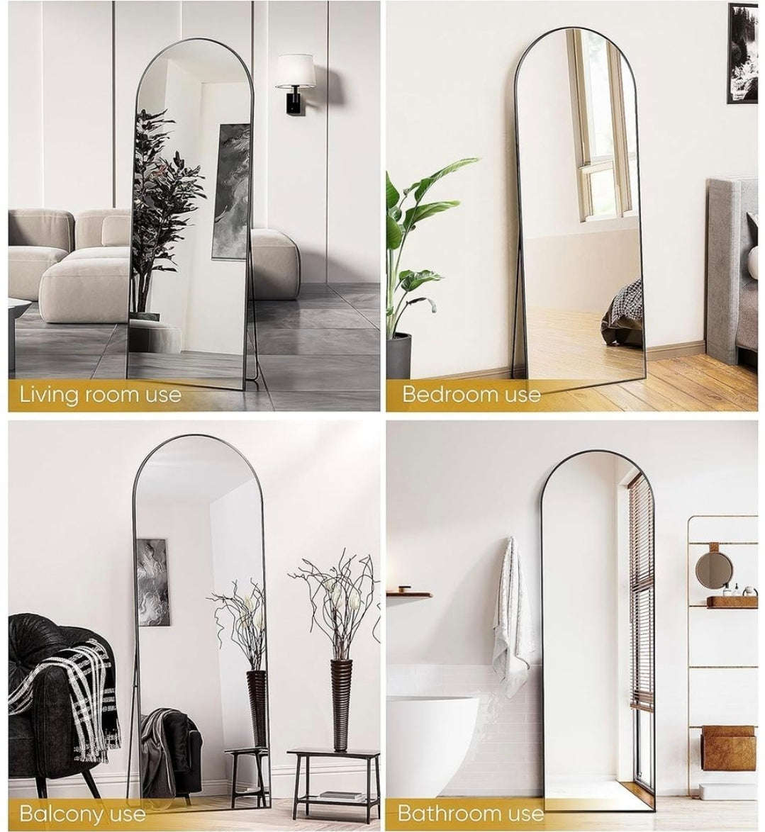 Freestanding Full Length Mirror with Black or Gold Frame