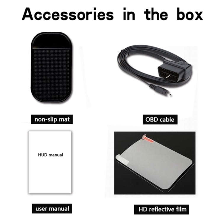 A200 OBD2 3.5 inch Vehicle-mounted Head Up Display Security System, Support Car Speed / Engine Re...