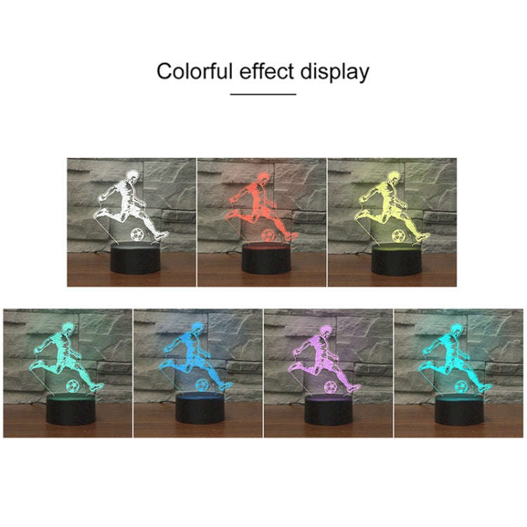 Play Football Black Base Creative 3D LED Decorative Night Light, Powered by USB and Battery
