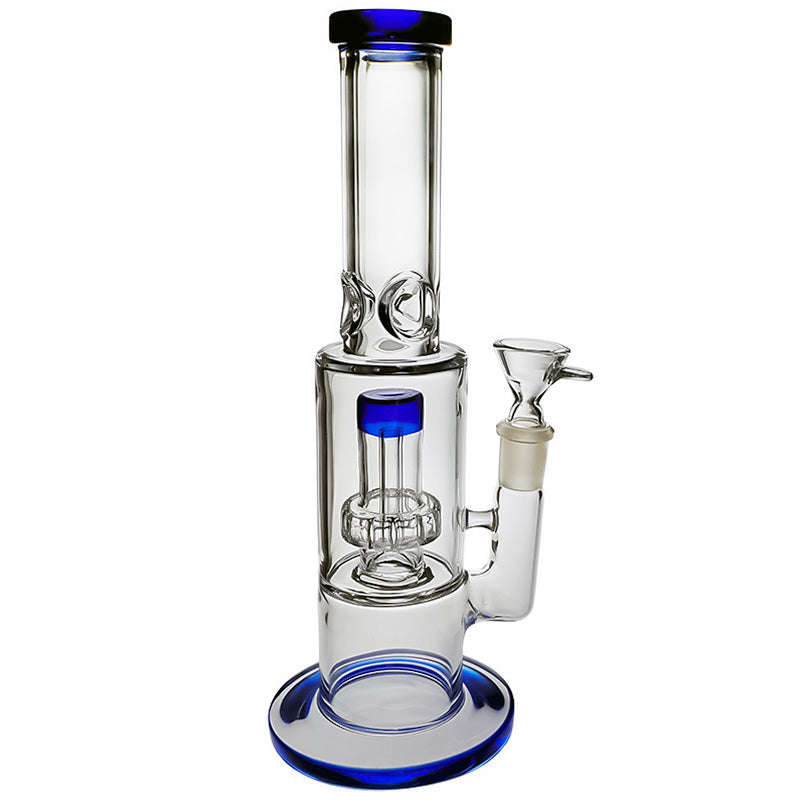 BG002: CLEAR GLASS BONG - Blue