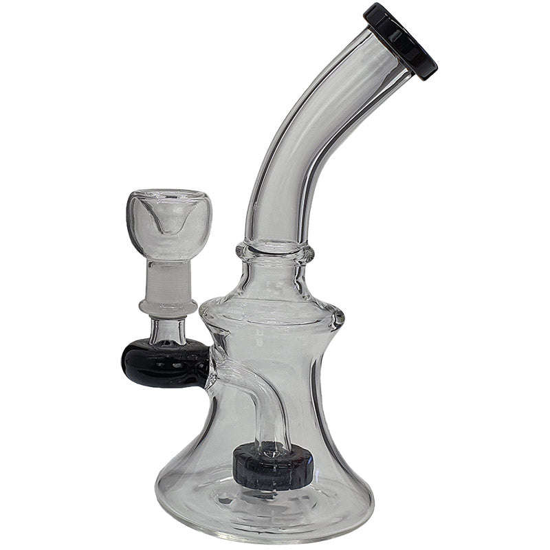 BG009: CLEAR GLASS BONG - 17.5 cm / Green / Glass