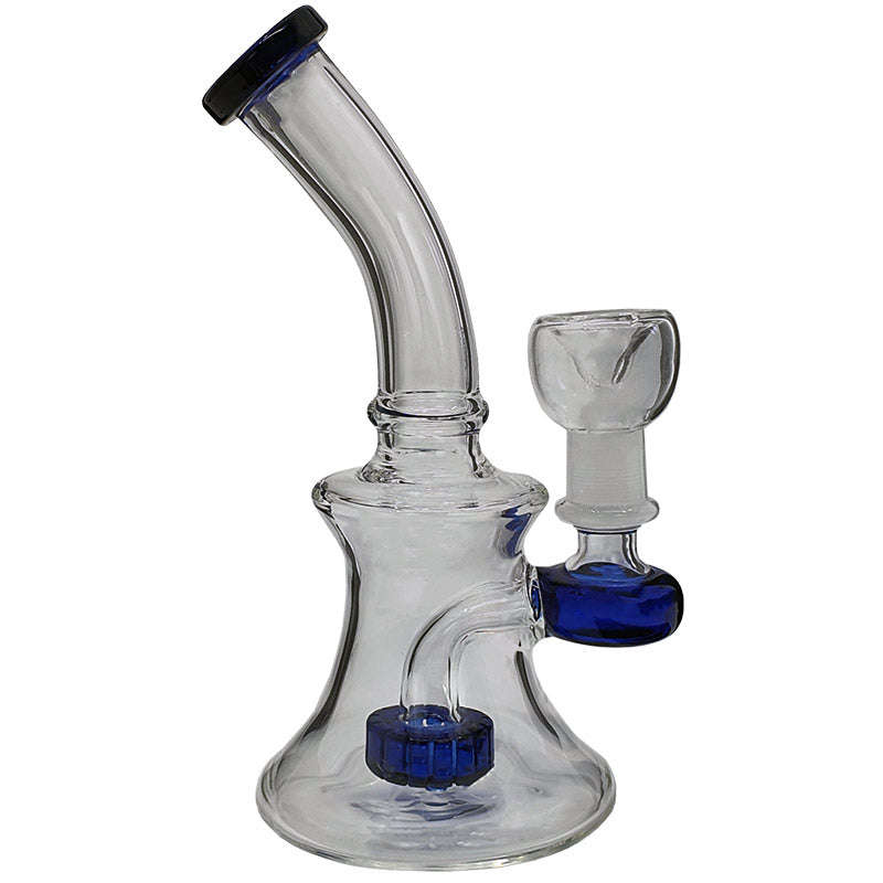 BG009: CLEAR GLASS BONG - 17.5 cm / Green / Glass