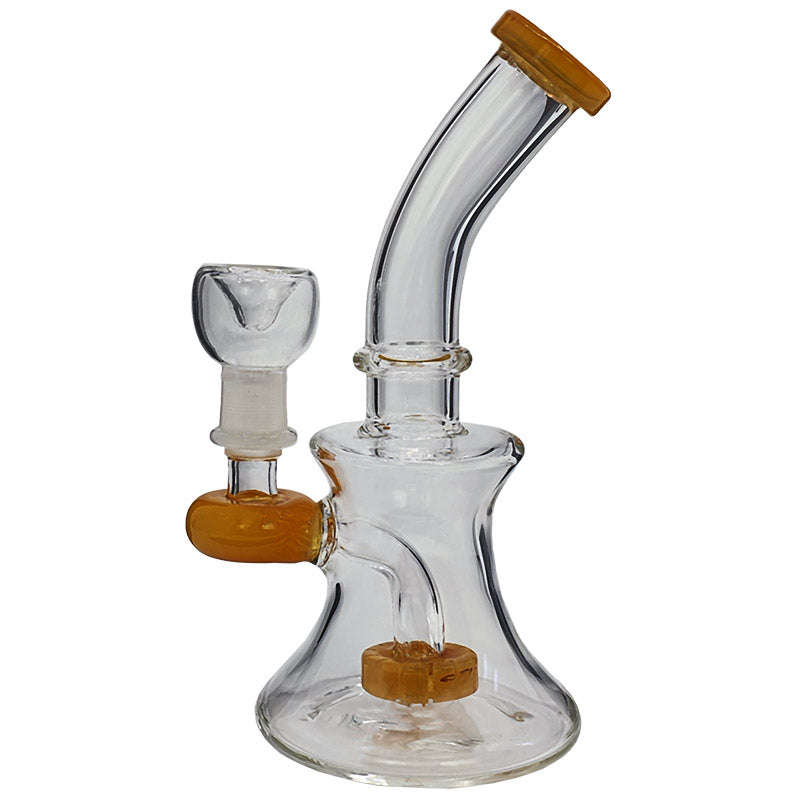 BG009: CLEAR GLASS BONG - 17.5 cm / Green / Glass