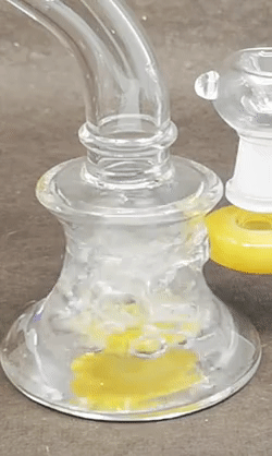 BG009: CLEAR GLASS BONG - 17.5 cm / Green / Glass