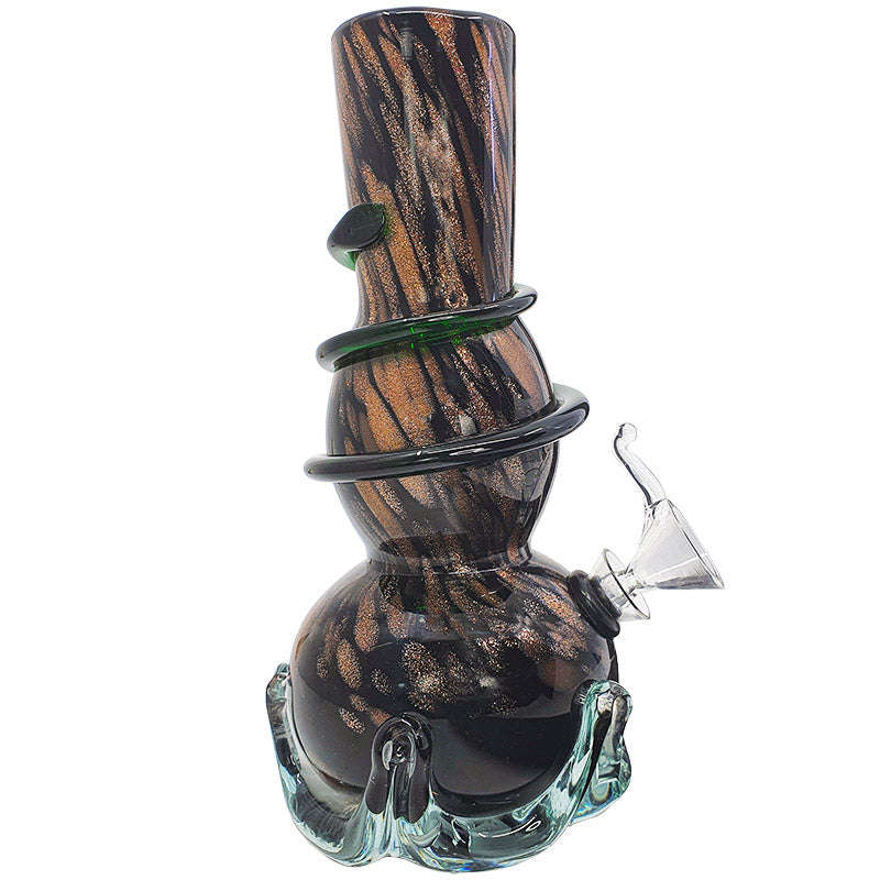 BG802: Colour Glass Bong - 20cm / black / Glass