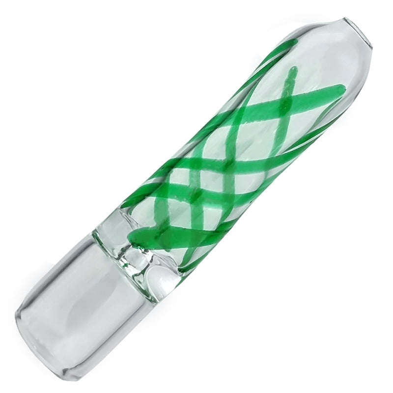 One Hitter glass pipe chillum with colour stripes - Green