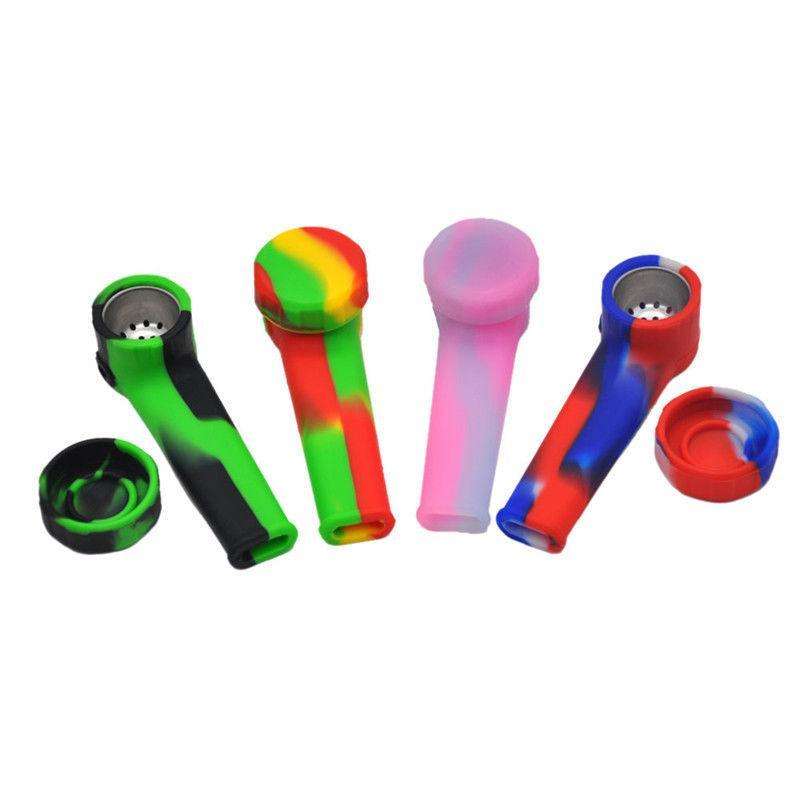 PI006 SILICONE HAND PIPE - 9 cm / Black / Silicone