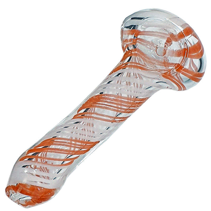 Glass smoking spoon pipe - 9CM / Blue and White / Glass