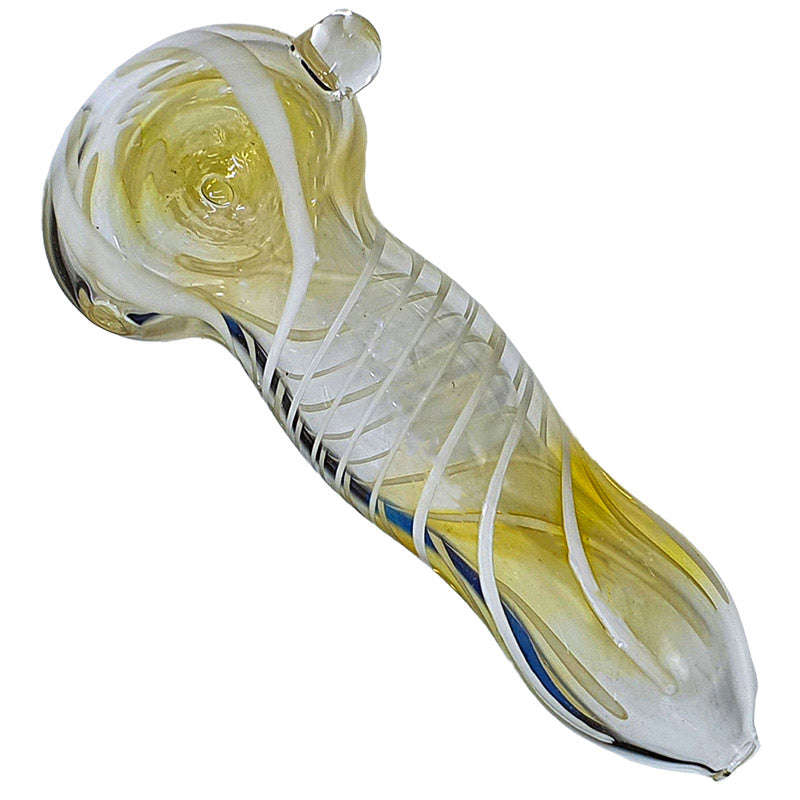 SP054: Outside Colour Spoon Pipe - 9cm / GREEN / glass