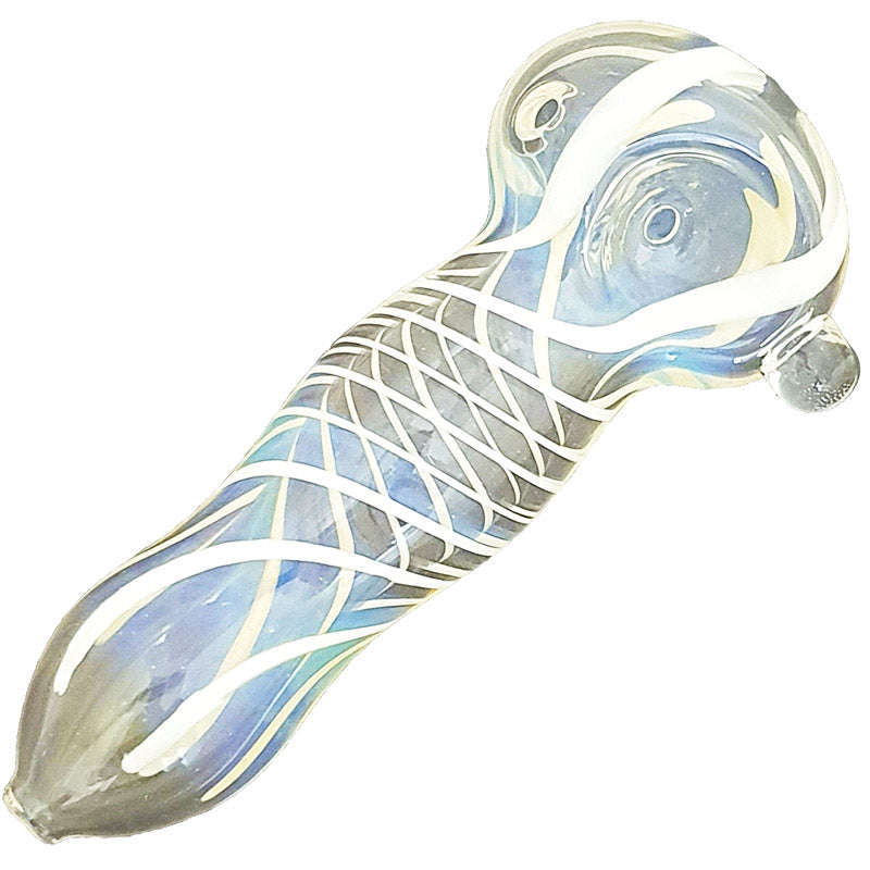 SP054: Outside Colour Spoon Pipe - 9cm / GREEN / glass