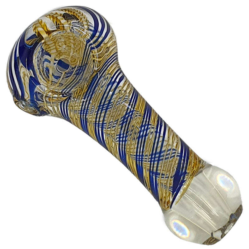 Smoking spoon pipe - 9cm / blue / glass