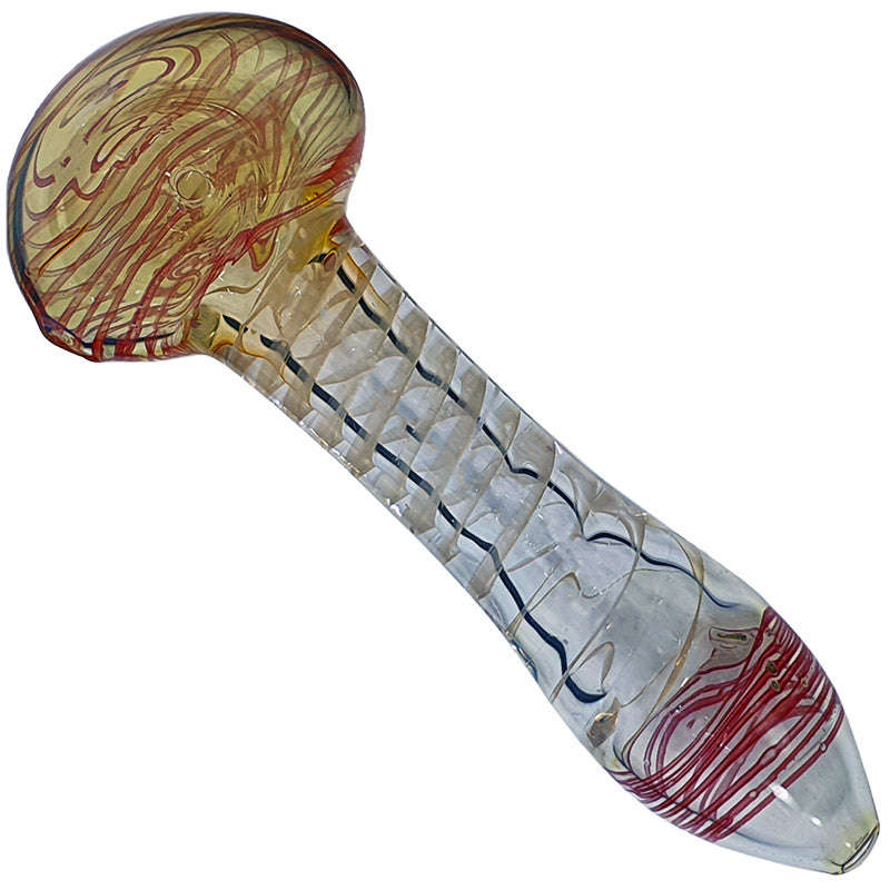 Glass smoking spoon pipe - 9.5cm / red / glass