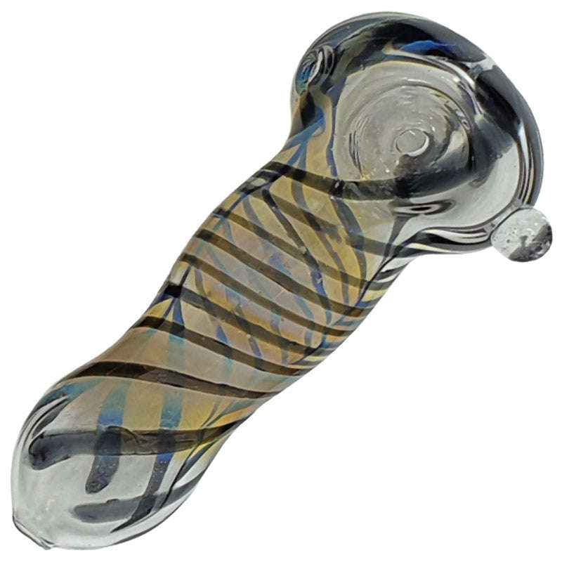 SP054: Outside Colour Spoon Pipe - 9cm / GREEN / glass