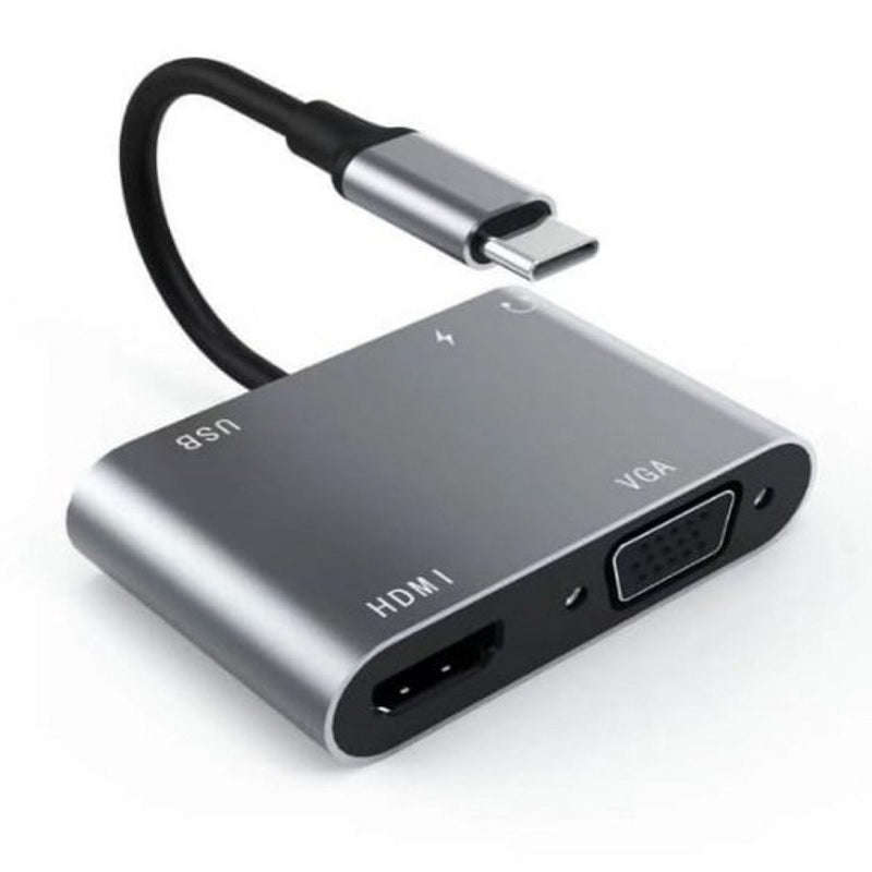 Airsky 5-in-1 USB-C Hub - 4K HDMI, VGA, USB 3.0, 100W PD, 3.5mm Audio
