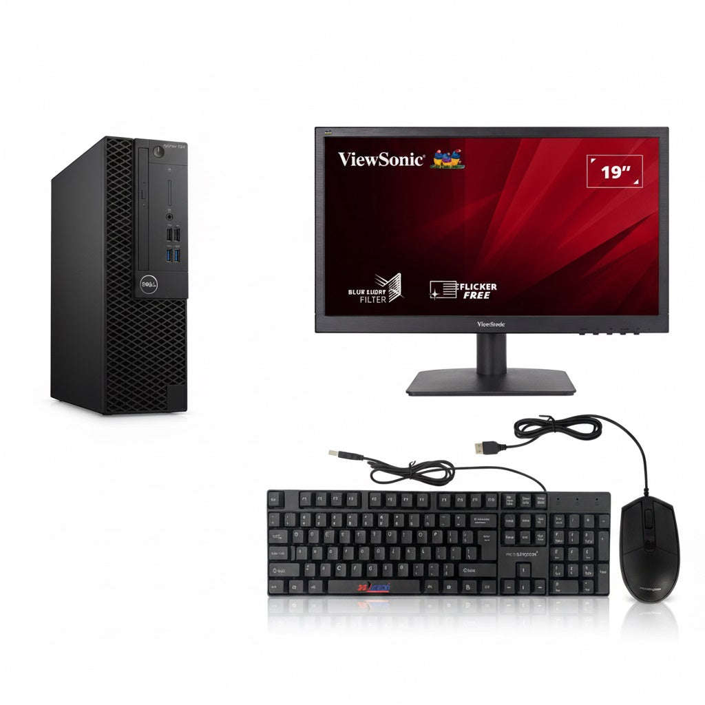 Dell OptiPlex 3060 i5 8th Gen + ViewSonic 19" Monitor Bundle - 8GB, 240GB SSD (Ex-Demo)