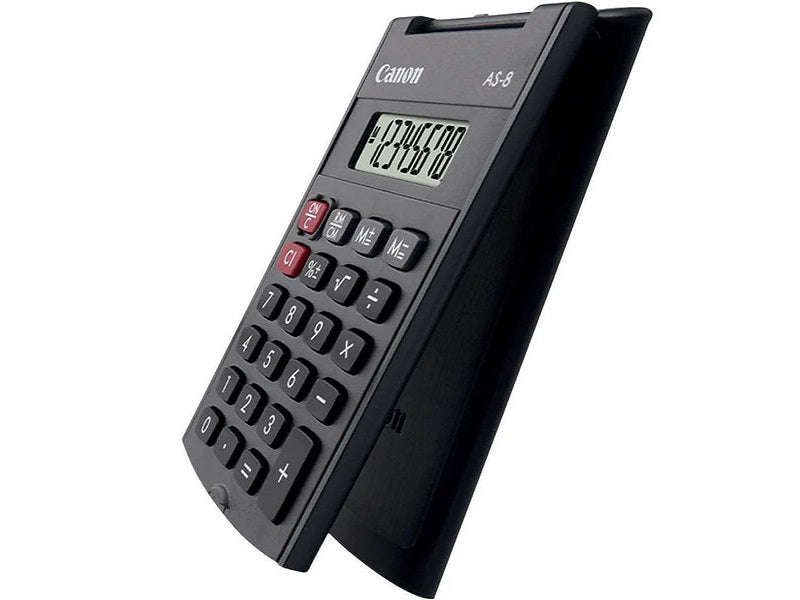 Canon AS-8 Handheld Pocket Calculator - 8-Digit, Folding Cover, Dark Grey (4598B001)