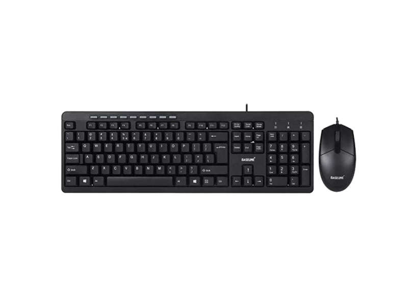Baseline Wired Keyboard and Mouse Combo BL-COMBW101 - Multimedia, Silent Keys