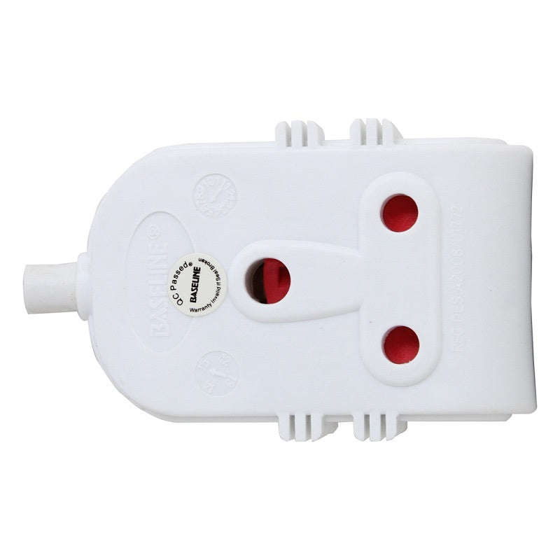 Double Janus Coupler 2-Way 3-Pin Plug Adaptor - 250V, 16A, 3500W, Shuttered White
