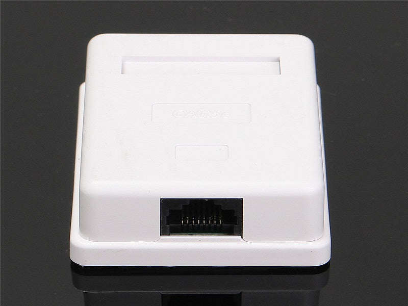 CAT6 Single Port Surface Mount Wall Box - RJ45 UTP 8P8C Keystone (CAT6-BOX-1)