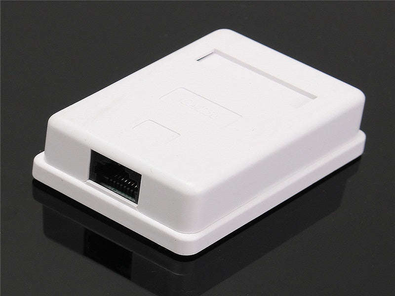 CAT6 Single Port Surface Mount Wall Box - RJ45 UTP 8P8C Keystone (CAT6-BOX-1)