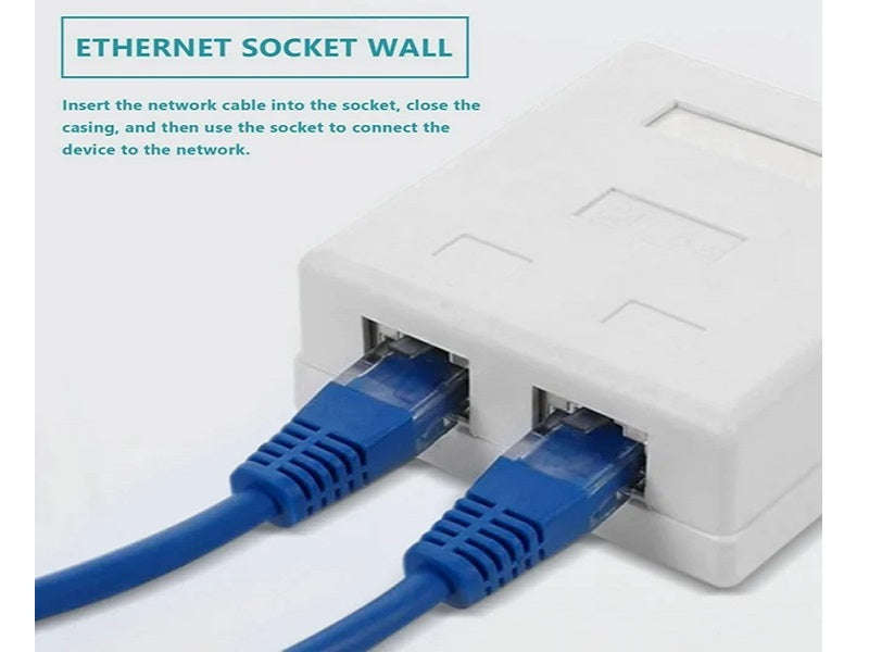 CAT6 Shielded Dual Port Surface Mount Wall Box - 2x RJ45 FTP Krone (CAT6S-BOX-2)
