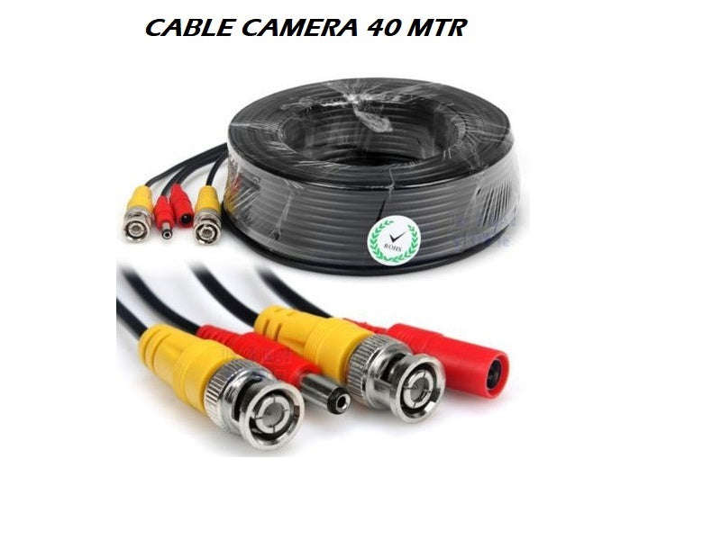 CCTV Camera Cable 40m - Power & Video for Security Camera Sets (CC40M)
