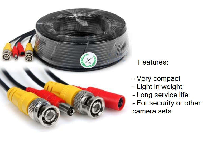 CCTV Camera Cable 40m - Power & Video for Security Camera Sets (CC40M)