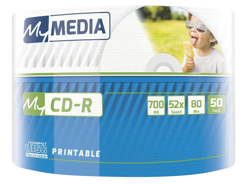 MyMedia CD-R 700MB 52x - Inkjet Printable, 50 Pack Wrap (M69206)