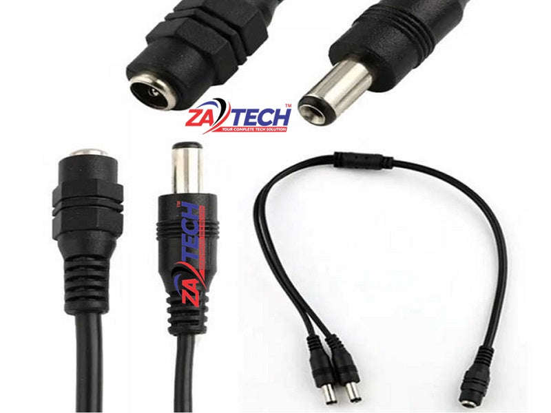 DC Power Splitter Cable 1 Female to 2 Male 5.5x2.1mm (DCW2P) - CCTV & LED
