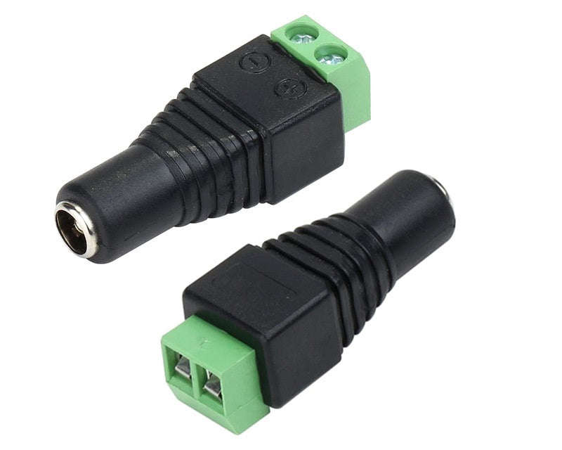 DC Power Female Jack Connector 5.5x2.1mm - CCTV Camera Power Plug Adapter (DCWF)