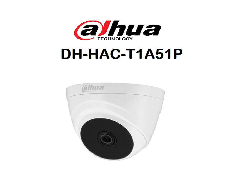 Dahua DH-HAC-T1A51P 5MP HDCVI Dome Camera - 2.8mm Lens, 20m IR, DWDR