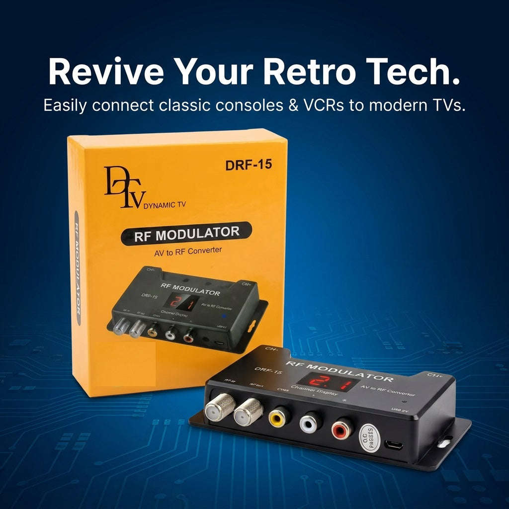 DTV DRF-15 RF Modulator - AV to RF Converter for Multi-Room TV