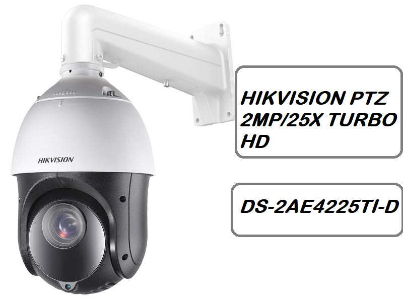 Hikvision DS-2AE4225TI-D 2MP PTZ Speed Dome - 25x Zoom, 100m IR, True WDR, Turbo HD