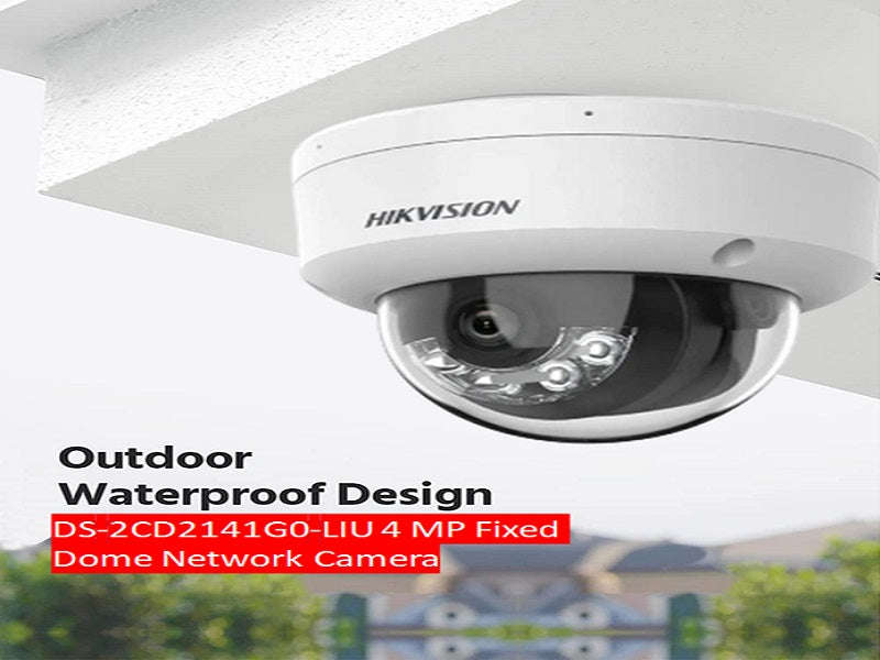 Hikvision DS-2CD2141G0-LIU 4MP IP Dome Camera - 2.8mm, Smart Hybrid Light, Mic