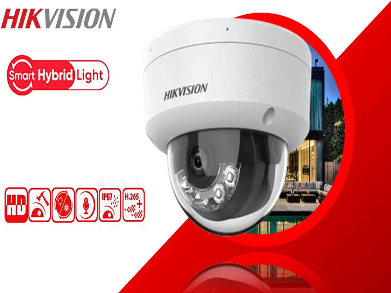 Hikvision DS-2CD2141G0-LIU 4MP IP Dome Camera - 2.8mm, Smart Hybrid Light, Mic