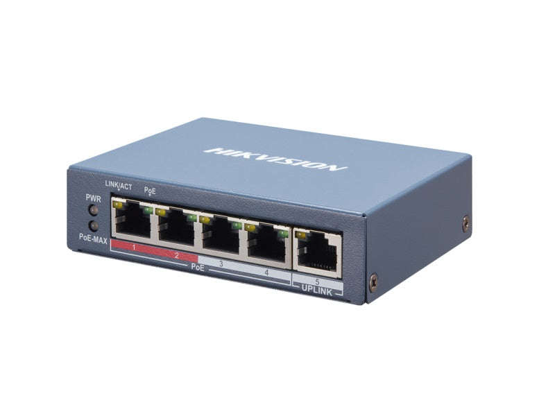 Hikvision DS-3E1105P-EI 4-Port 10/100 Mbps Smart Managed PoE Switch - 60W, +1 RJ45
