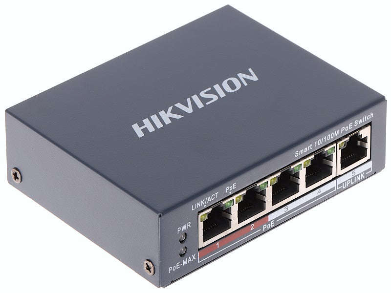 Hikvision DS-3E1105P-EI 4-Port 10/100 Mbps Smart Managed PoE Switch - 60W, +1 RJ45