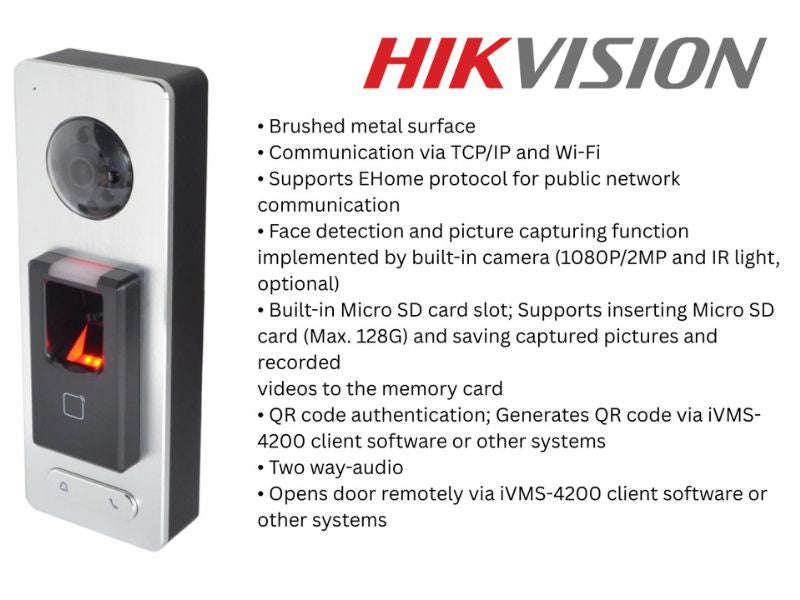 Hikvision DS-K1T501SF Video Access Control Terminal - 2MP, Fingerprint, Mifare
