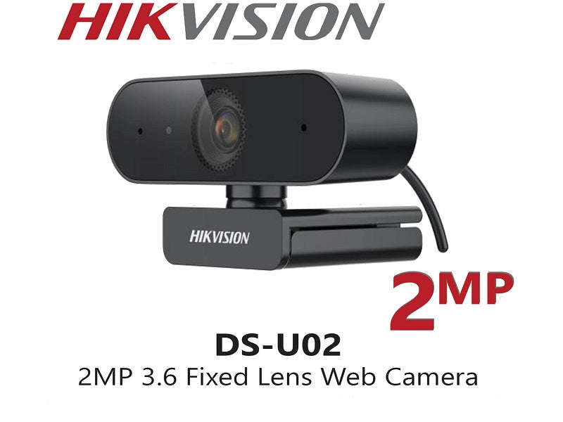 Hikvision DS-U02 1080p Web Camera - 2MP, 3.6mm Lens, Built-in Mic, USB 2.0
