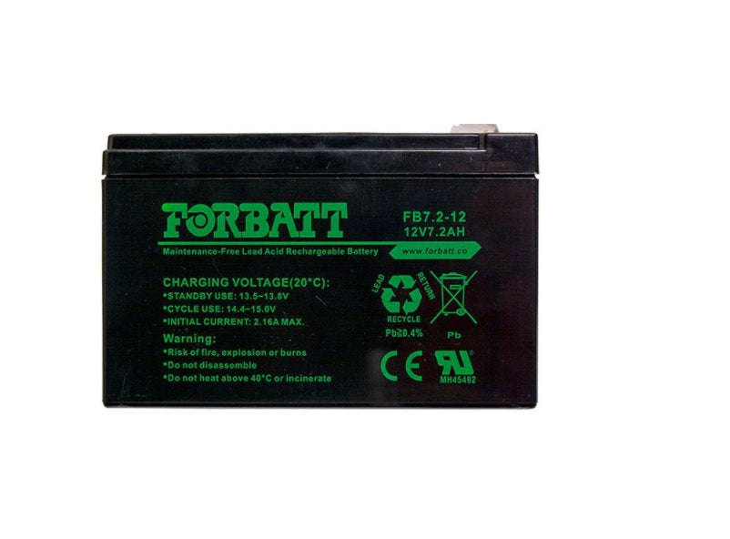 Forbatt 12V 7.2Ah Rechargeable Sealed Lead-Acid Battery (FB7.2-12V)
