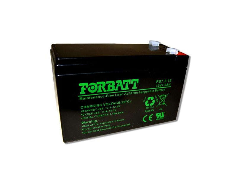 Forbatt 12V 7.2Ah Rechargeable Sealed Lead-Acid Battery (FB7.2-12V)