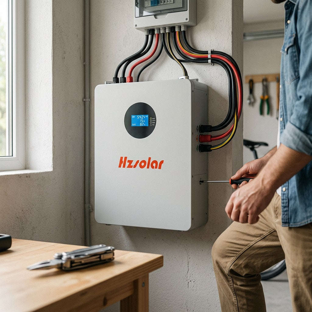 HZSOLAR 25.6V 100Ah LiFePO4 Battery 2.56kWh - Smart BMS, Solar Storage